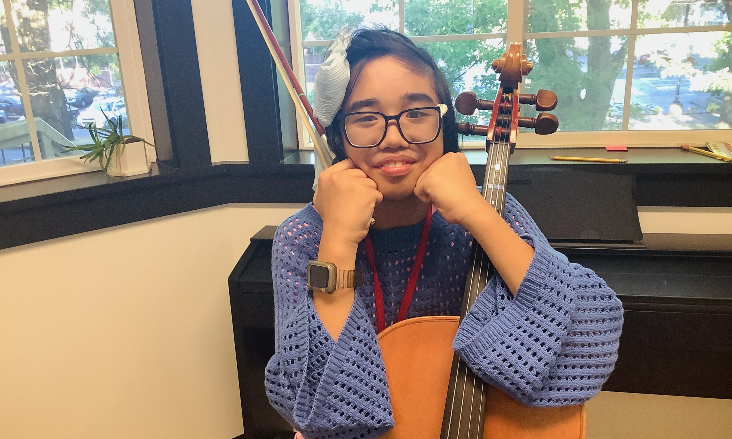student cellist Kofi in Seattle